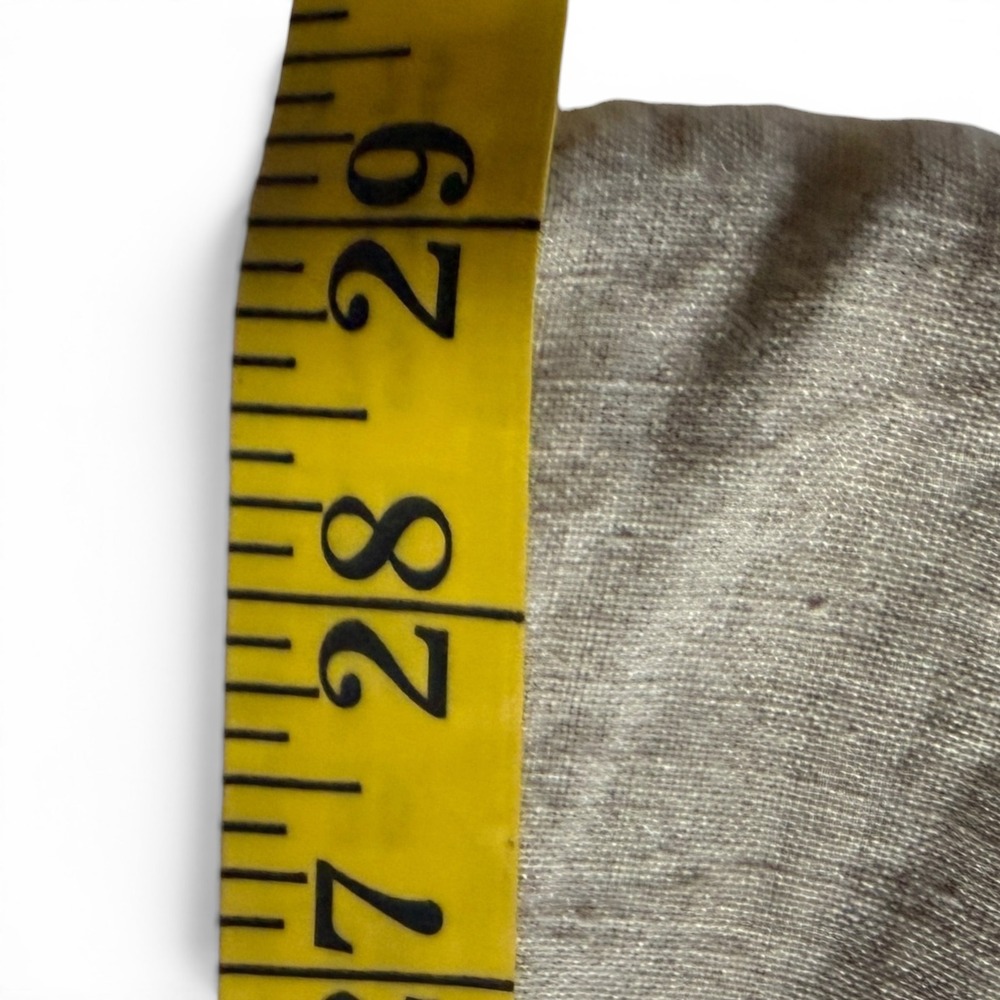 LL Bean Linen Straight Leg Pants Tan Women 14 Coastal Minimalist Khaki Summer - Picture 5 of 6